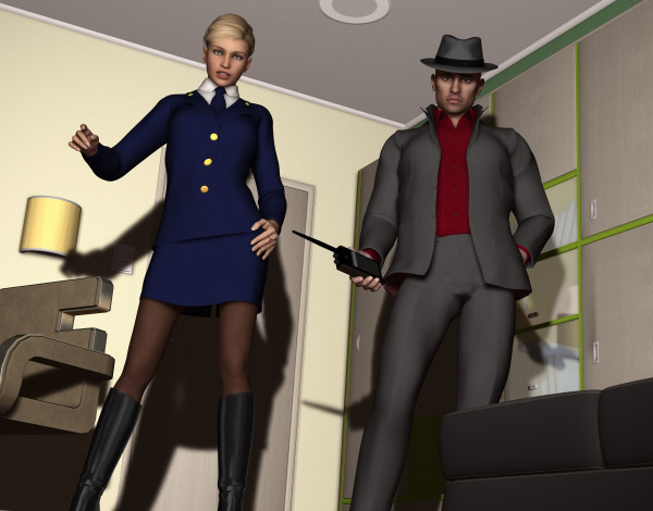 Обои картинки фото she-wolf, 3д графика, фантазия , fantasy, девушка, мужчина