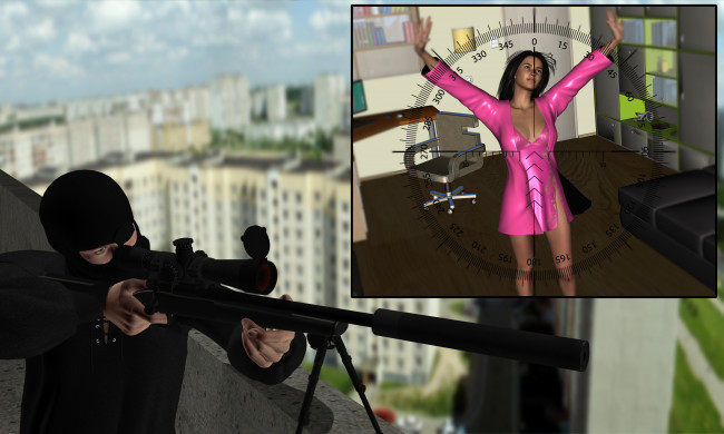 Обои картинки фото she-wolf, 3д графика, фантазия , fantasy, поза, девушка, снайпер