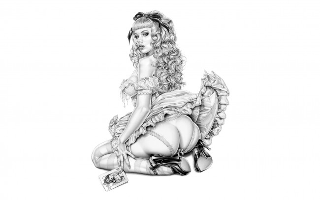 Обои картинки фото рисованные, люди, девушка, взгляд