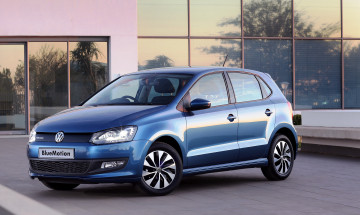 Картинка автомобили volkswagen синий 2014г typ 6r za-spec bluemotion polo