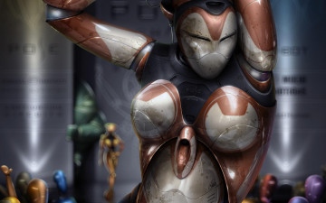 Картинка фэнтези роботы +киборги +механизмы робот девушка подиум neville dsouza