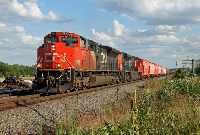 Обои картинки фото техника, поезда, состав, локомотив, рельсы, дорога, железная