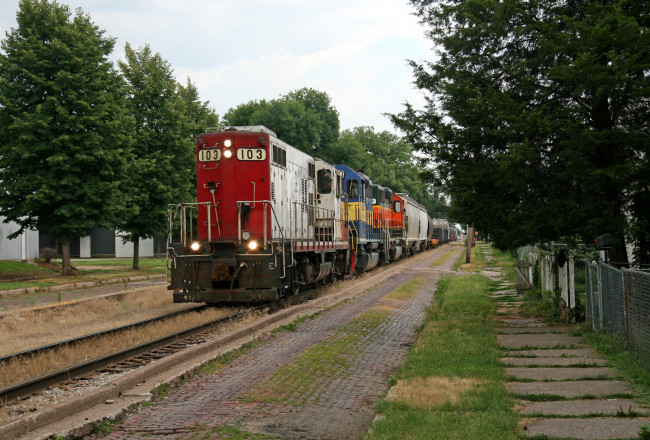 Обои картинки фото техника, поезда, состав, локомотив, рельсы, дорога, железная