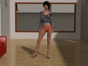 Картинка 3д+графика люди+ people девушка взгляд фон