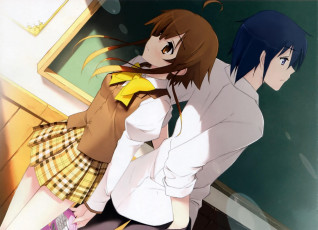 Картинка аниме unknown +другое девушка школа парень