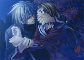 Картинка аниме hiiro+no+kakera двое ночь