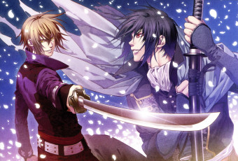 Картинка аниме hakuoki самураи демон сакуры
