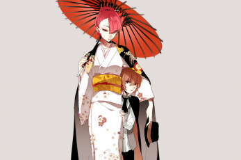 Картинка аниме bungou+stray+dogs зонт ребёнок женщина