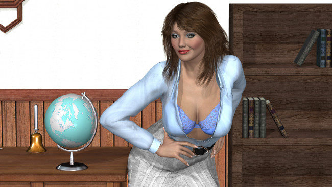 Обои картинки фото 3д графика, люди , people, девушка, взгляд, фон