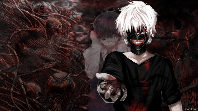 Обои картинки фото аниме, tokyo ghoul, канеки