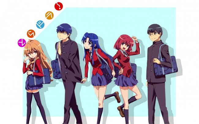 Обои картинки фото аниме, toradora, персонажи