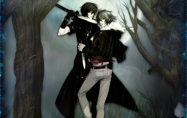 Обои картинки фото аниме, togainu no chi, парни, двое