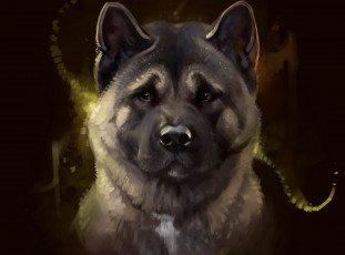 Картинка рисованное животные +собаки морда