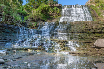 Картинка природа водопады лес река водопад
