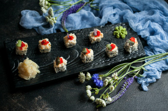 Картинка еда рыба +морепродукты +суши +роллы икра палочки вкусно лосось роллы рис