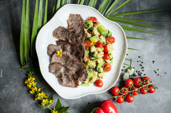 Картинка еда вторые+блюда томат перец салат мясо помидоры