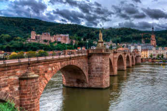 Картинка heidelberg+–+puente+carlos+teodoro города прага+ Чехия мост река