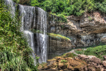 Картинка природа водопады лес река водопад