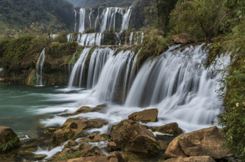Картинка природа водопады водопад река лес