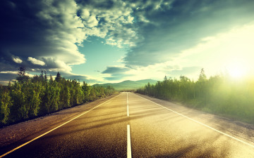 Картинка природа дороги дорога небо облака
