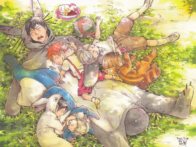 Обои картинки фото аниме, haikyuu, волейбол