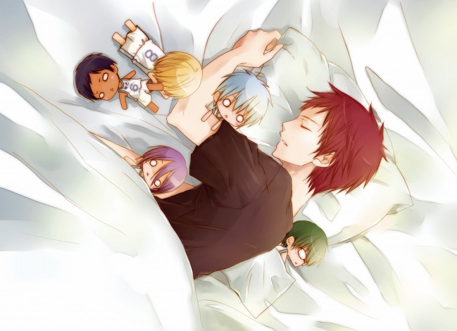 Обои картинки фото аниме, kuroko no baske, спит