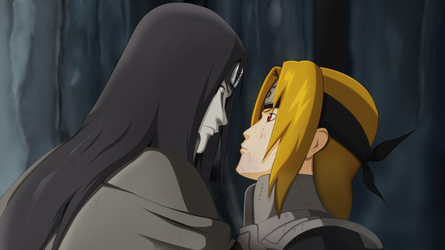 Обои картинки фото аниме, naruto, двое