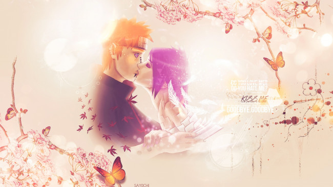 Обои картинки фото аниме, naruto, любовь