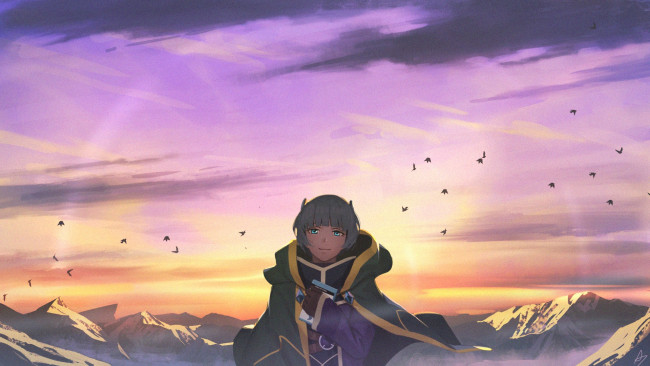 Обои картинки фото аниме, re,  creators, закат