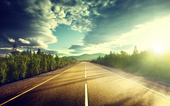 Обои картинки фото природа, дороги, дорога, небо, облака
