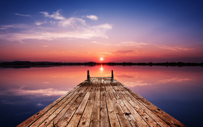 Обои картинки фото природа, восходы, закаты, вода, закат, мост