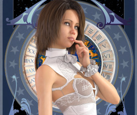 Картинка 3д+графика люди+ people девушка взгляд фон