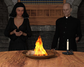 Картинка berberia 3д+графика фантазия+ fantasy фон девушка взгляд