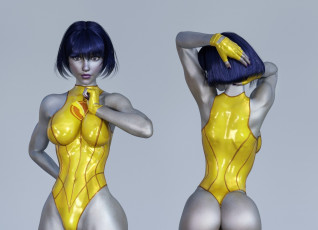 Картинка 3д+графика люди+ people девушка взгляд фон