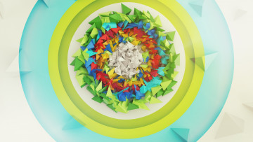 Картинка 3д+графика абстракция+ abstract бумага круги пирамидки