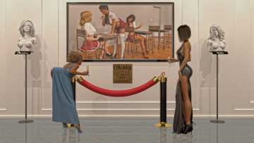 Картинка 3д+графика люди+ people девушки взгляд фон