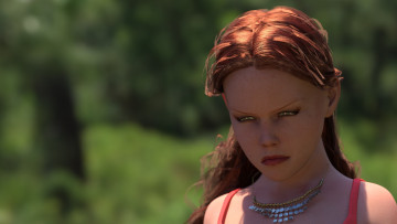 Картинка 3д+графика портрет+ portraits девушка фон взгляд