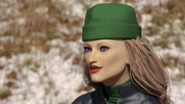 Картинка 3д+графика портрет+ portraits девушка взгляд фон