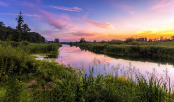 Картинка природа реки озера лето закат река