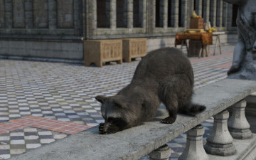 Картинка 3д+графика животные+ animals росомаха