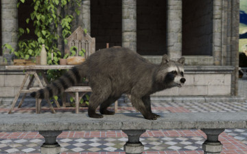 Картинка 3д+графика животные+ animals росомаха