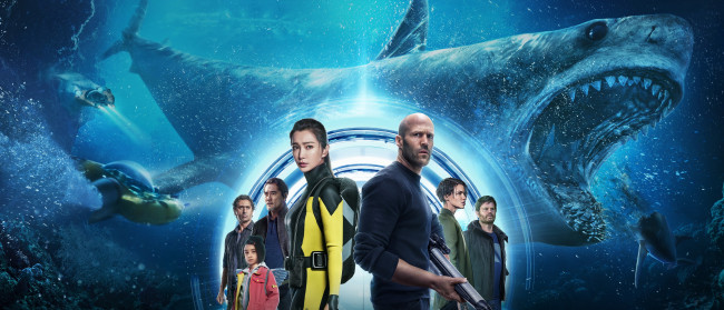 Обои картинки фото the meg , 2018, кино фильмы, the meg, мег, монстр, глубины, ужасы, the, meg, фантастика, триллер, руби, роуз, джейсон, стэйтем