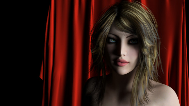 Обои картинки фото 3д графика, люди , people, девушка, взгляд, фон