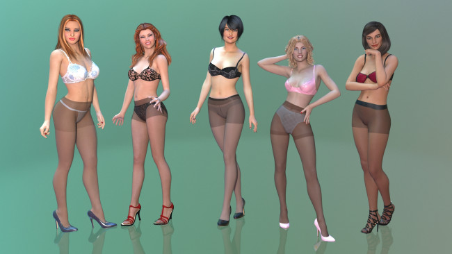 Обои картинки фото 3д графика, люди , people, девушки, взгляд, фон