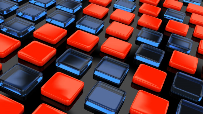 Обои картинки фото 3д графика, моделирование , modeling, синие, красные, клавиши, квадраты