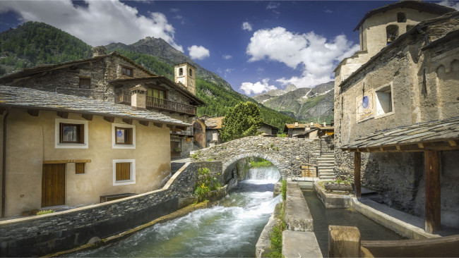 Обои картинки фото города, - панорамы, италия, горы, пьемонт