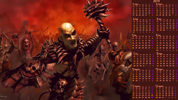 Картинка календари фэнтези calendar 2019 атака нежить скелет существо оружие