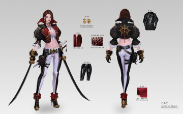 Картинка видео+игры ---другое девушка мечи