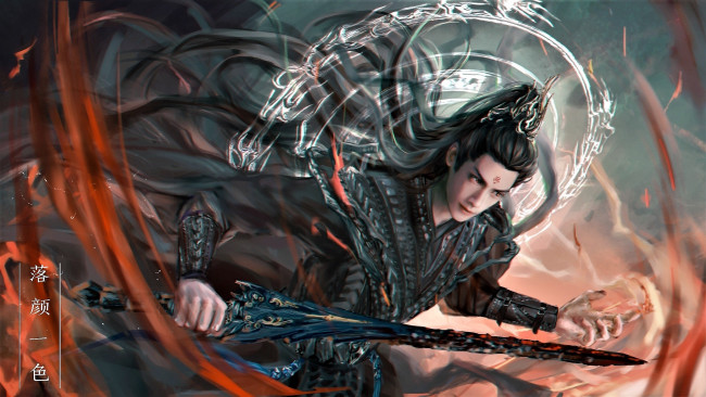 Обои картинки фото рисованное, кино,  мультфильмы, ло, юньси, меч, магия