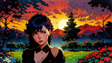 Картинка аниме пейзажи +природа нейросети графика нейроарт ai art нейронные сети рисунки нейро искусство